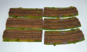 Railroad tracks set - 6 items - painted